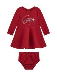 Guess Sukienka codzienna A6BK03 K5957 Czerwony ciemny Regular Fit. Czerwone sukienki dziewczęce Guess, z aplikacjami, z syntetyku, bez ramiączek. Za 264.99 zł.