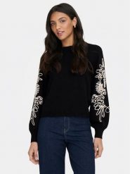 ONLY Sweter Magnolia 15367757 Czarny Regular Fit. Czarne swetry klasyczne damskie Only, s, z syntetyku, bez kołnierzyka. Za 209.99 zł.