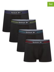 Reebok Bokserki (4 pary) w kolorze czarnym rozmiar: S. Czarne bokserki męskie Reebok, bez wzorów. Za 67.45 zł.