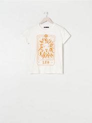 Koszulka z nadrukiem - kremowy. Białe t-shirty damskie Sinsay, l, bez wzorów, bez kołnierzyka. Za 25.99 zł.