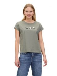 CARTOON Koszulka w kolorze szarym rozmiar: 44. Szare t-shirty damskie Cartoon, z aplikacjami, z bawełny, bez kołnierzyka. Za 64.95 zł.