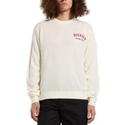 Bluza polarowa DICKIES UNIFORM SWEATER EGRET Biały. Białe bluzy bez kaptura męskie Dickies, z polaru. Za 422.99 zł.