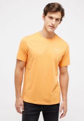 MUSTANG AUSTIN MĘSKI T-SHIRT KOSZULKA LOGO TANGERINE 1014950 7036. Pomarańczowe t-shirty męskie Mustang, m, bez wzorów, bez kołnierzyka. Za 69.99 zł.