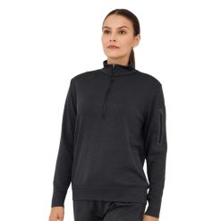 Bluza damska wełniana z krótkim ekspresem Brubeck OUTDOOR MERINO. Szare bluzy bez kaptura damskie Brubeck, m, z elastanu. Za 299.00 zł.