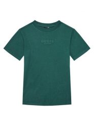 Guess T-Shirt L5RI36 K8HM4 Zielony Regular Fit. Zielone t-shirty chłopięce Guess, z aplikacjami, z bawełny, bez ramiączek. Za 79.99 zł.
