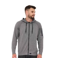 Bluza męska wełniana z kapturem Brubeck OUTDOOR MERINO. Szare bluzy z kapturem męskie Brubeck, m, z elastanu. Za 439.00 zł.