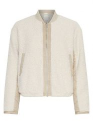 MOSS COPENHAGEN Kurtka pluszowa w kolorze kremowym rozmiar: S/M. Brązowe kurtki damskie MOSS COPENHAGEN, m, bez wzorów, bez kaptura. Za 263.95 zł.