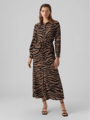 Vero Moda Sukienka koszulowa 10294989 Brązowy Regular Fit. Brązowe sukienki damskie Vero Moda, xs, bez wzorów, z syntetyku, bez kołnierzyka, bez ramiączek, koszulowe. Za 309.99 zł.