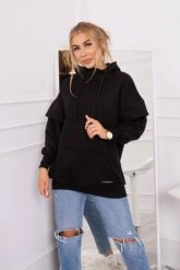 Bluza ocieplana z półgolfem czarna. Czarne bluzy z kapturem damskie KESI, l, z bawełny. Za 238.37 zł.