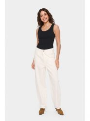 SAINT TROPEZ Top "Aster" w kolorze czarnym rozmiar: XL. Czarne topy damskie Saint Tropez, xl, bez wzorów, z bawełny, bez kołnierzyka. Za 88.02 zł.