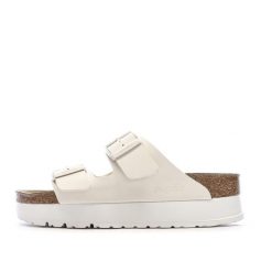 Klapki damskie Birkenstock Arizona Flex. Brązowe klapki damskie Birkenstock, bez wzorów, z materiału, bez obcasa. Za 381.95 zł.