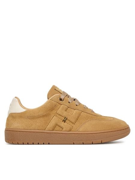 Elisabetta Franchi Sneakersy Low Cut Lace Up F4A9-E0340-0071 D Beżowy. Brązowe buty sportowe dziewczęce Elisabetta Franchi, bez wzorów, ze skóry, bez zapięcia. Za 609.99 zł.