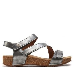 Sandały Josef Seibel. Szare sandały damskie Josef Seibel, bez wzorów, bez obcasa, na płaskiej podeszwie. Za 309.99 zł.