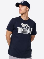 T-shirt o klasycznym kroju Lonsdale Logo. Czarne t-shirty męskie Lonsdale, m, bez wzorów, z bawełny, bez kołnierzyka. Za 119.50 zł.