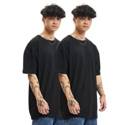 Koszulka Męska Shaped Turn Up Long T-shirt (zestaw 2 Sztuk). Czarne t-shirty męskie Urban Classics, m, bez wzorów, bez kołnierzyka. Za 122.99 zł.