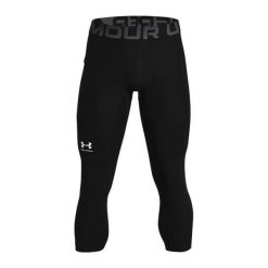 Legginsy treningowe męskie Under Armour HeatGear 3/4 Leggings. Czarne bielizna termoaktywna męska Under Armour, m, bez wzorów. Za 141.69 zł.
