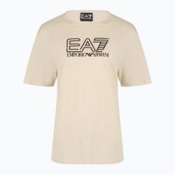 Koszulka damska EA7 Emporio Armani Train Visibility. Brązowe bluzki sportowe damskie EA7 Emporio Armani, l, z bawełny, bez kołnierzyka, bez ramiączek. Za 189.99 zł.