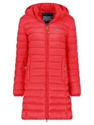 Geographical Norway Płaszcz pikowany "Atikolor" w kolorze czerwonym rozmiar: L. Czerwone płaszcze damskie Geographical Norway, l, bez wzorów. Za 153.71 zł.