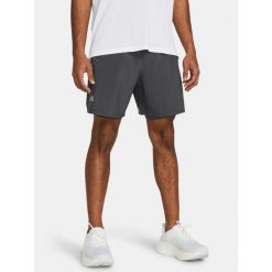 Spodenki do biegania męskie Under Armour Launch 7" 2IN1. Szare szorty męskie Under Armour, bez kołnierzyka. Za 159.99 zł.