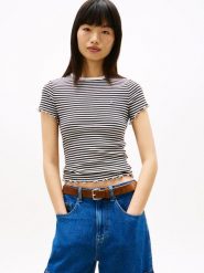 Tommy Jeans Koszulka Kobiety Bawełna czarny|biały, S. Białe t-shirty damskie Tommy Jeans, s, bez wzorów, z bawełny, bez kołnierzyka. Za 89.95 zł.