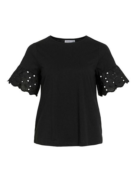 Vila Koszulka w kolorze czarnym rozmiar: L. Czarne t-shirty damskie Vila, l, bez wzorów, z bawełny, bez kołnierzyka. Za 119.95 zł.