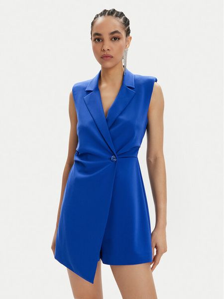 Patrizia Pepe Kombinezon 2T0058/A049-CA01 Granatowy Regular Fit. Niebieskie kombinezony damskie Patrizia Pepe, bez wzorów, z syntetyku, bez kołnierzyka, bez ramiączek. Za 949.99 zł.