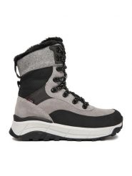 Rieker Trzewiki CEO-W0066-40 Szary. Szare botki damskie Rieker, ze skóry, bez obcasa, na płaskiej podeszwie, bez zapięcia. Za 399.99 zł.