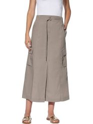 Heine Spódnica w kolorze beżowym rozmiar: 38. Brązowe spódniczki damskie Heine, bez wzorów, z tkaniny, z podwyższonym stanem, maxi. Za 109.00 zł.