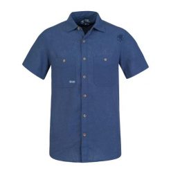 Koszula Rafiki Jam. Niebieskie koszule męskie Rafiki, bez wzorów, bez kołnierzyka, bez ramiączek. W wyprzedaży za 372.20 zł.