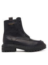 TWINSET Botki 252TCP184 Czarny. Czarne botki damskie Twinset, ze skóry, bez obcasa, na płaskiej podeszwie, bez zapięcia. Za 939.99 zł.