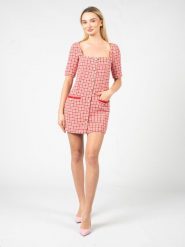 Pinko Sukienka "Appagato" | 100914 A0KK | Kobieta | Czerwony, Biały. Białe sukienki damskie Pinko, do pracy, s, bez wzorów, z bawełny, biznesowe, bez kołnierzyka, bez ramiączek, mini, proste. W wyprzedaży za 499.00 zł.