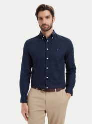 Tommy Hilfiger Koszula Poplin MW0MW43318 Granatowy Regular Fit. Niebieskie koszule męskie Tommy Hilfiger, m, bez wzorów, z bawełny, bez kołnierzyka, bez ramiączek. Za 409.99 zł.