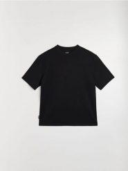 Bluza z krótkim rękawem z wiskozą - czarny. Czarne bluzy bez kaptura męskie Sinsay, l, z wiskozy. Za 39.99 zł.