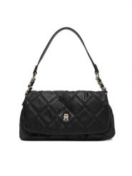 Tommy Hilfiger Torebka Th Feminine Shoulder Bag AW0AW18717 Czarny. Czarne torebki klasyczne damskie Tommy Hilfiger, bez wzorów, ze skóry, bez dodatków. Za 569.99 zł.