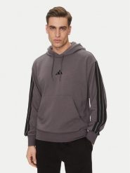 Adidas Bluza Essentials 3-Stripes JE6365 Szary Regular Fit. Szare bluzy bez kaptura męskie Adidas, m, z bawełny. Za 169.99 zł.