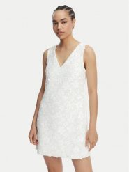 MICHAEL Michael Kors Sukienka koktajlowa MS6834YHHS Biały Regular Fit. Białe sukienki damskie MICHAEL Michael Kors, l, bez wzorów, z syntetyku, wizytowe, bez kołnierzyka, bez ramiączek. Za 1,769.00 zł.