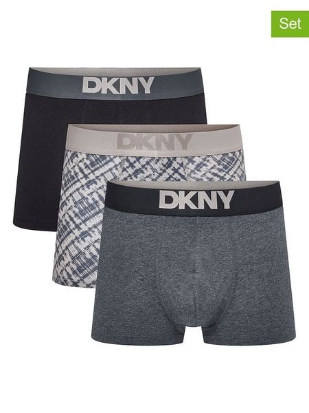 DKNY Bokserki (3 pary) w kolorze szaro-beżowo-czarnym rozmiar: L. Brązowe bokserki męskie DKNY, bez wzorów. Za 65.85 zł.