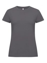 Clique New Classic-T Women Koszulka z bawełny, nowoczesny krój – Metal Grey. Szare t-shirty damskie CLIQUE, xl, bez wzorów, z bawełny, bez kołnierzyka. Za 104.58 zł.