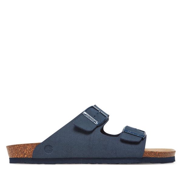 Klapki Genuins. Niebieskie klapki damskie Genuins, bez wzorów, bez obcasa. Za 299.99 zł.