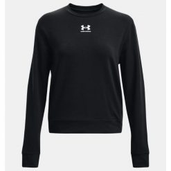 Koszulka damska z długim rękawem Under Armour 1369856. Czarne t-shirty damskie Under Armour, bez wzorów, bez kołnierzyka. Za 269.99 zł.