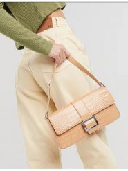 Monki Torebka w kolorze jasnobrązowym rozmiar: onesize. Brązowe torebki klasyczne damskie Monki, bez wzorów, z materiału, bez dodatków. Za 43.99 zł.