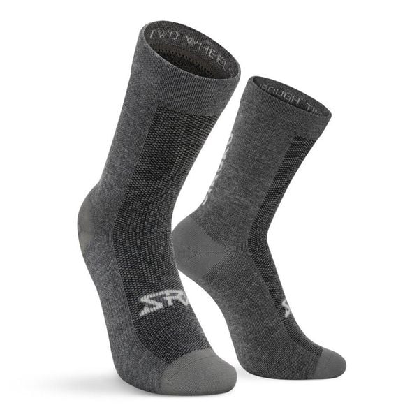 Skarpetki rowerowe z wełną merino kolarsjie unisex SRX Maloja. Szare skarpetki damskie SIROKO, bez wzorów, z elastanu. Za 76.00 zł.