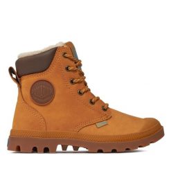 Trapery Palladium. Brązowe trapery damskie Palladium, bez obcasa. Za 589.99 zł.