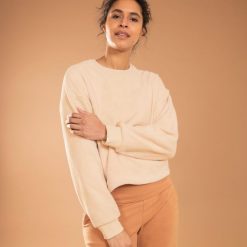 Bluza Do Jogi I Medytacji Polarowa Kokon Beżowa. Brązowe bluzy bez kaptura damskie KIMJALY, s, z bawełny. W wyprzedaży za 89.99 zł.