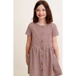 Mango Kids - Sukienka dziecięca Bella 110-164 cm. Brązowe sukienki dziewczęce Mango Kids, bez wzorów, z bawełny, casualowe, bez ramiączek, krótkie. W wyprzedaży za 59.90 zł.