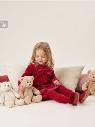 Welurowa sukienka babydoll z ozdobną kokardą - czerwony. Czerwone sukienki dziewczęce Sinsay, bez wzorów, z weluru, bez ramiączek. Za 29.99 zł.