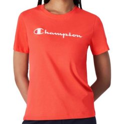 Koszulka damska Champion SS Tee 117534. Czerwone bluzki sportowe damskie CHAMPION, s, bez wzorów, z bawełny, bez ramiączek. Za 135.82 zł.
