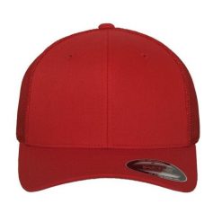 Siatkowa Czapka Z Daszkiem. Czerwone czapki męskie FLEXFIT, bez wzorów, sportowe. Za 68.99 zł.