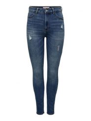 ONLY Dżinsy - Skinny fit - w kolorze granatowym rozmiar: S/L32. Niebieskie jeansy damskie Only, z podwyższonym stanem. Za 127.35 zł.