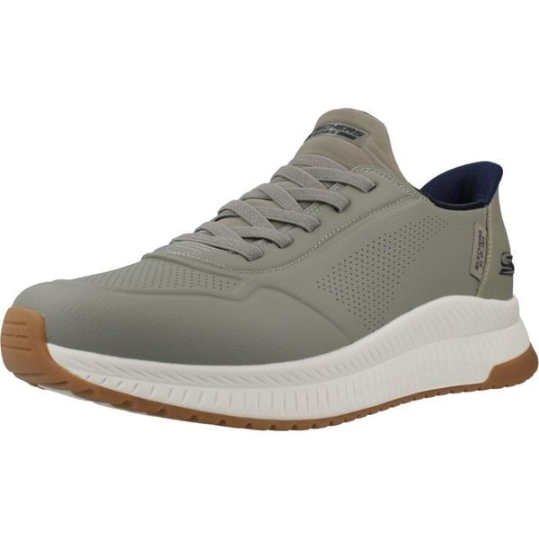 Buty SKECHERS SLIP-INS BOBS SQUAD 4 - DIRECT STEP Zielony. Zielone buty trekkingowe męskie Skechers, z syntetyku, bez zapięcia, trekkingowe, Skechers Sport. Za 364.99 zł.